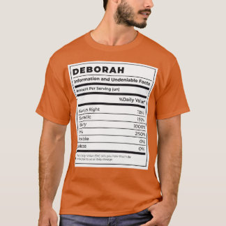 Funny Food Label weibliche Zutaten DEBORAH T-Shirt