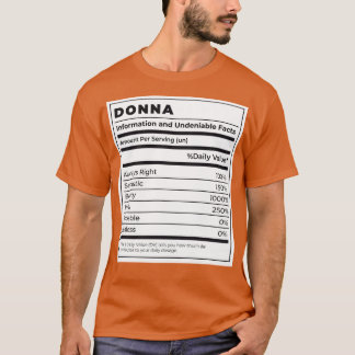 Funny Food Label weibliche Zutaten DONNA T-Shirt
