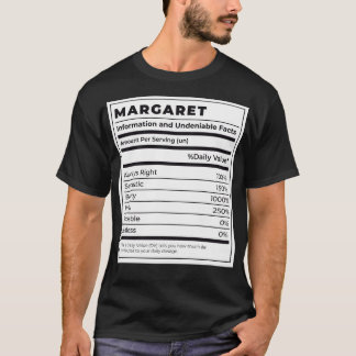 Funny Food Label weibliche Zutaten MARGARET T-Shirt