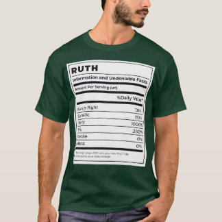 Funny Food Label weibliche Zutaten RUTH T-Shirt