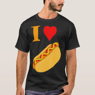 Funny Food Lover T-Shirts I Liebe Hot Dog