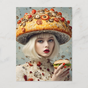 Funny Food Person Postkarte