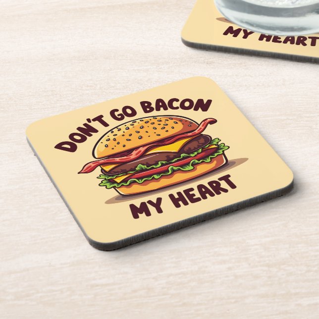 Funny Food Pub Bacon Lover Cheeseburger Design Getränkeuntersetzer (Linke Seite)