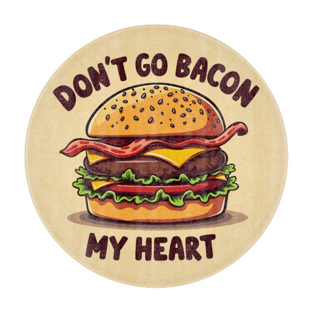 Funny Food Pub Bacon Lover Cheeseburger Design Schneidebrett (Vorderseite)