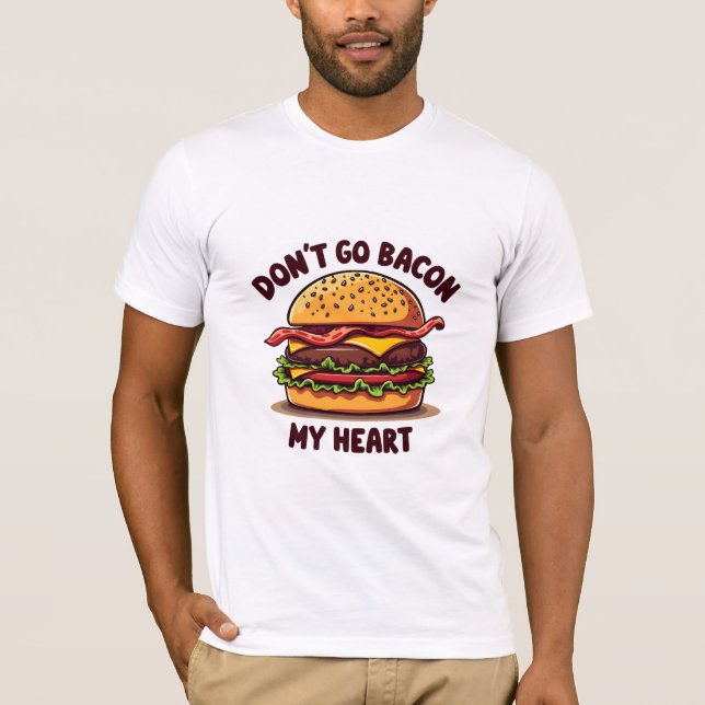 Funny Food Pub Bacon Lover Cheeseburger Design T-Shirt (Vorderseite)
