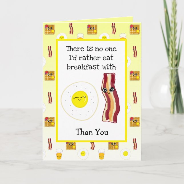 Funny Food Puns, Eier und Bacon-Jubiläum Karte (Vorderseite)