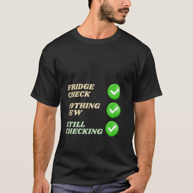 Funny Food Spaß Kühlschrank Karo T-Shirt (Vorderseite)