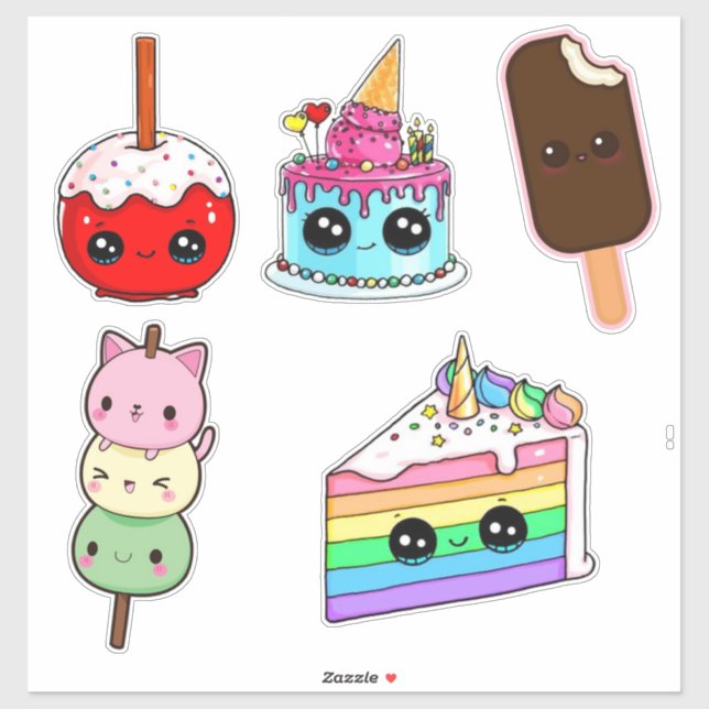 Funny food stickers aufkleber (Blatt)