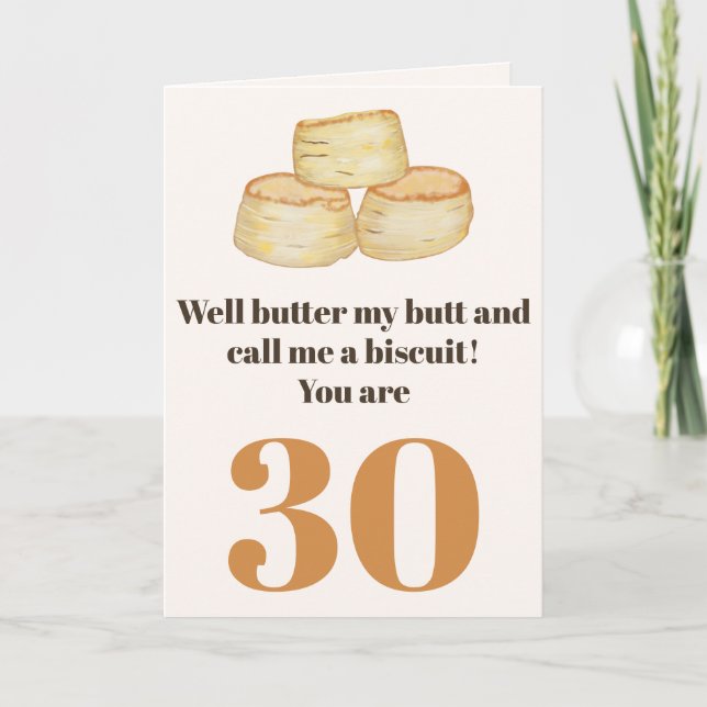Funny Food Zitat 30. Geburtstagskarte Karte (Vorderseite)