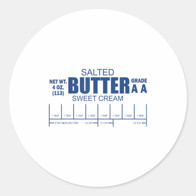 Funny Foodie Baker Baking Salted Butter  Runder Aufkleber (Vorderseite)