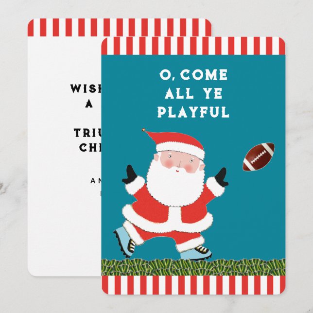 Funny Football Cartes de fin de année de Noël (Devant / Derrière)