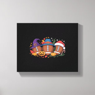 Funny Football Halloween Erntedank Xmas Spooky Leinwanddruck