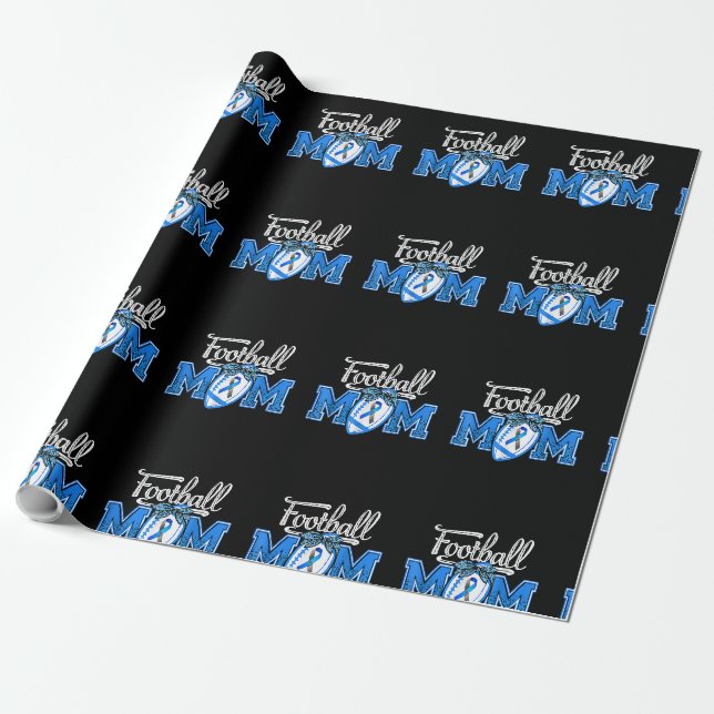 Funny Football Mama Typ 1 Diabetes Awareness Ribbo Geschenkpapier (Ungerollt)