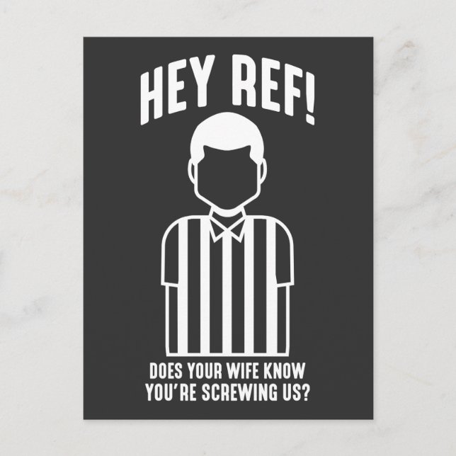 Funny Football Match Soccer Schiedsrichter Sarcasm Postkarte (Vorderseite)