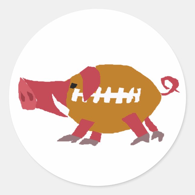 Funny Football Pig Schweinskin Runder Aufkleber (Vorderseite)