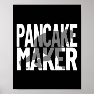 Funny Football Player Meme Lineman Pancake Maker Poster