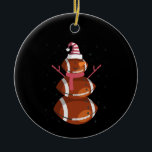 Funny Football Rugby Snowman Christmas New Year Keramik Ornament<br><div class="desc">christmas, santa, winter, funny, claus, rugby, gift, sport, family, football</div>