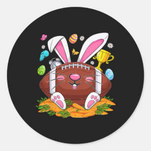 Funny Football und Bunny Face Eggs Happy Easter Da Runder Aufkleber
