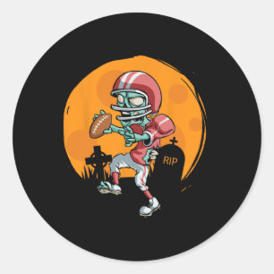 Funny Football Zombie Player Halloween Football Sp Runder Aufkleber