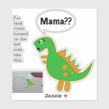 Funny Fossil Fuel decal Baby Dino gegenüber verlas