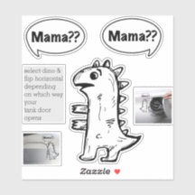 Funny Fossil Fuel decal Baby Dino Sketch
