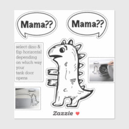 Funny Fossil Fuel decal Baby Dino Sketch Aufkleber