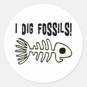 Funny Fossil Geschenkgegenstand Runder Aufkleber