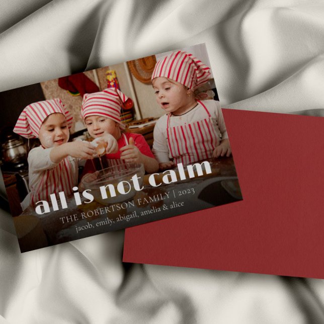 Funny Foto alles ist nicht ruhig Familie Weihnacht Dankeskarte (Von Creator hochgeladen)