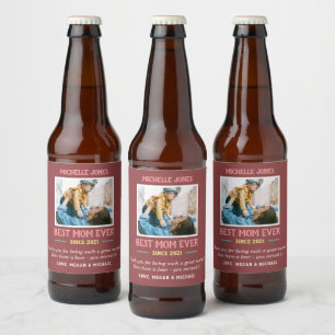 Funny Foto Best Mama Ever First Mother Day Beer Bierflaschenetikett