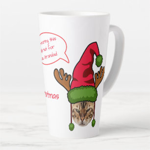 Funny Foto Cat in Xmas Hat Grandad Weihnachten Milchtasse