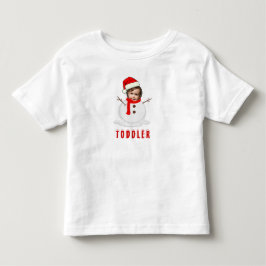 Funny Foto Face Snowman Weihnachten Kleinkind T-shirt