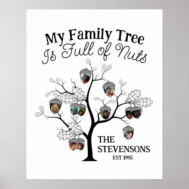 Funny Foto Familienbaum ist voll von Nuts Weihnach Poster (Vorne)