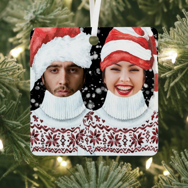 Funny Foto Personalisiert Weihnachten Ornament Aus Metall (InSitu)