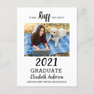 Funny Foto war es Ruff Class of 2021 Abschluss Einladungspostkarte
