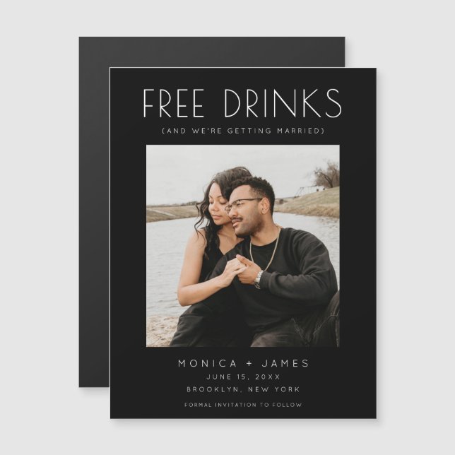 Funny Foto Wedding Save the Date Magnetkarte (Vorne/Hinten)