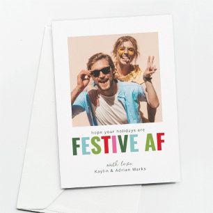 Funny Foto Weihnachtskarte Festlicher AF Feiertagskarte