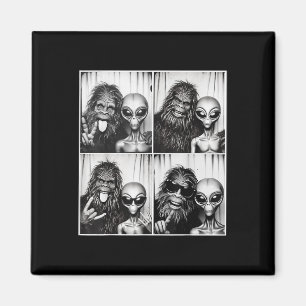 Funny Fotobooth Foto Sasquatch Ufo Bigfoot und ein Magnet