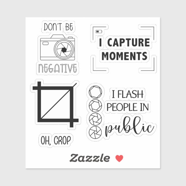 Funny Fotograf Thema Kamera Sticker Bundle (Blatt)