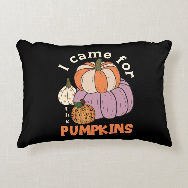 Funny Four Pumpkins Fall Dekokissen (Vorderseite)