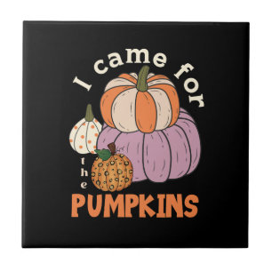 Funny Four Pumpkins Fall Fliese