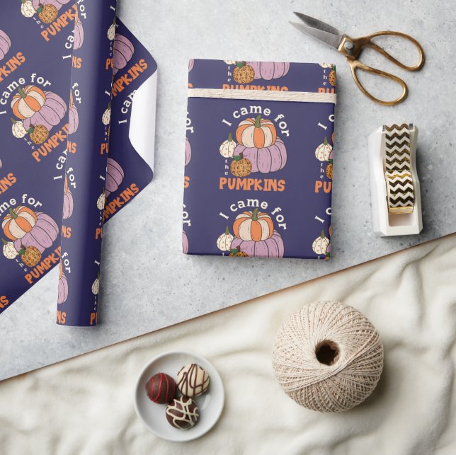 Funny Four Pumpkins Fall Geschenkpapier (Kunsthandwerk)