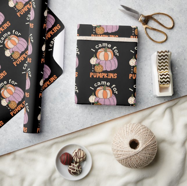 Funny Four Pumpkins Fall Geschenkpapier (Kunsthandwerk)