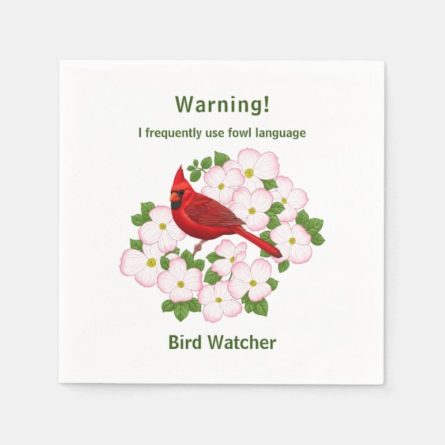 Funny Fowl Language Bird Watcher Serviette (Vorderseite)