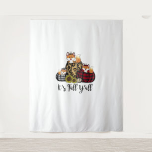 Funny Fox Es ist Herbst Y'all Erntedank Tierische  Wandteppich