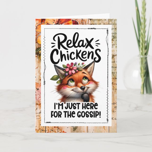 Funny Fox In The Hen House Humor Card Karte (Vorderseite)