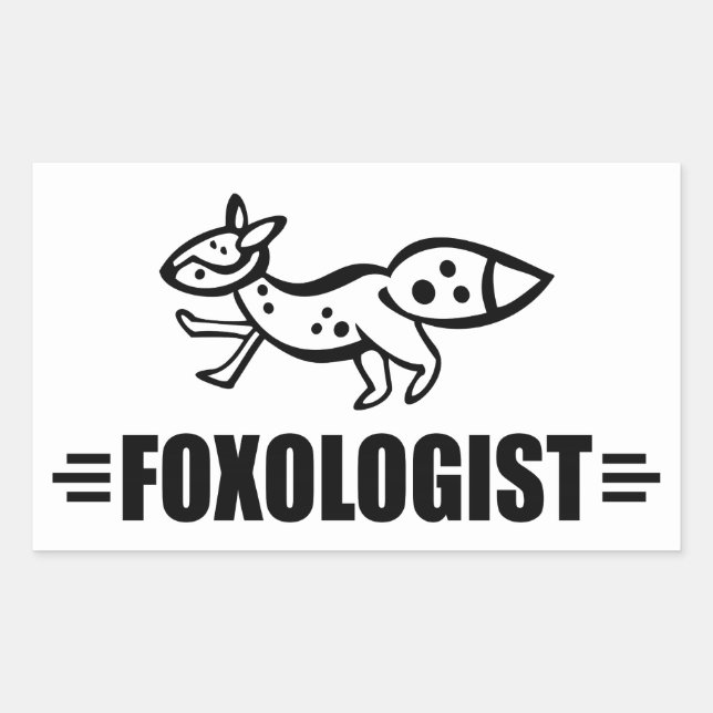Funny Fox Rechteckiger Aufkleber (Vorderseite)