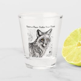 Funny Fox Schwarz-weiße Tinte individuell angepass Schnapsglas