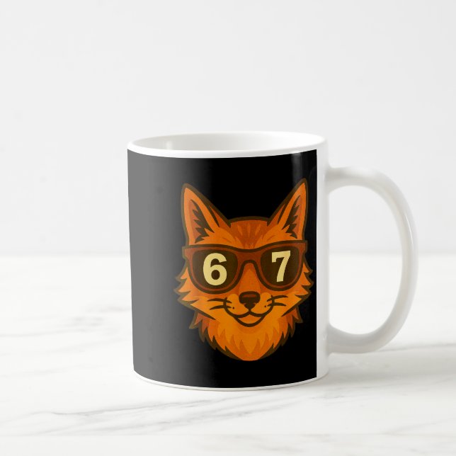 Funny Fox Sungles 67 Six Seven Meme  Kaffeetasse (Rechts)