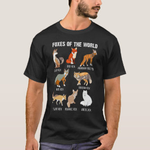 Funny Foxes of the World Fox Types Fox Animal Lieb T-Shirt