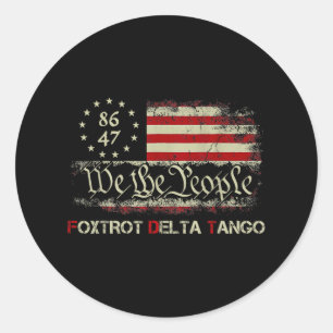 Funny Foxtrots Delta Tangos Wir Menschen USA Runder Aufkleber